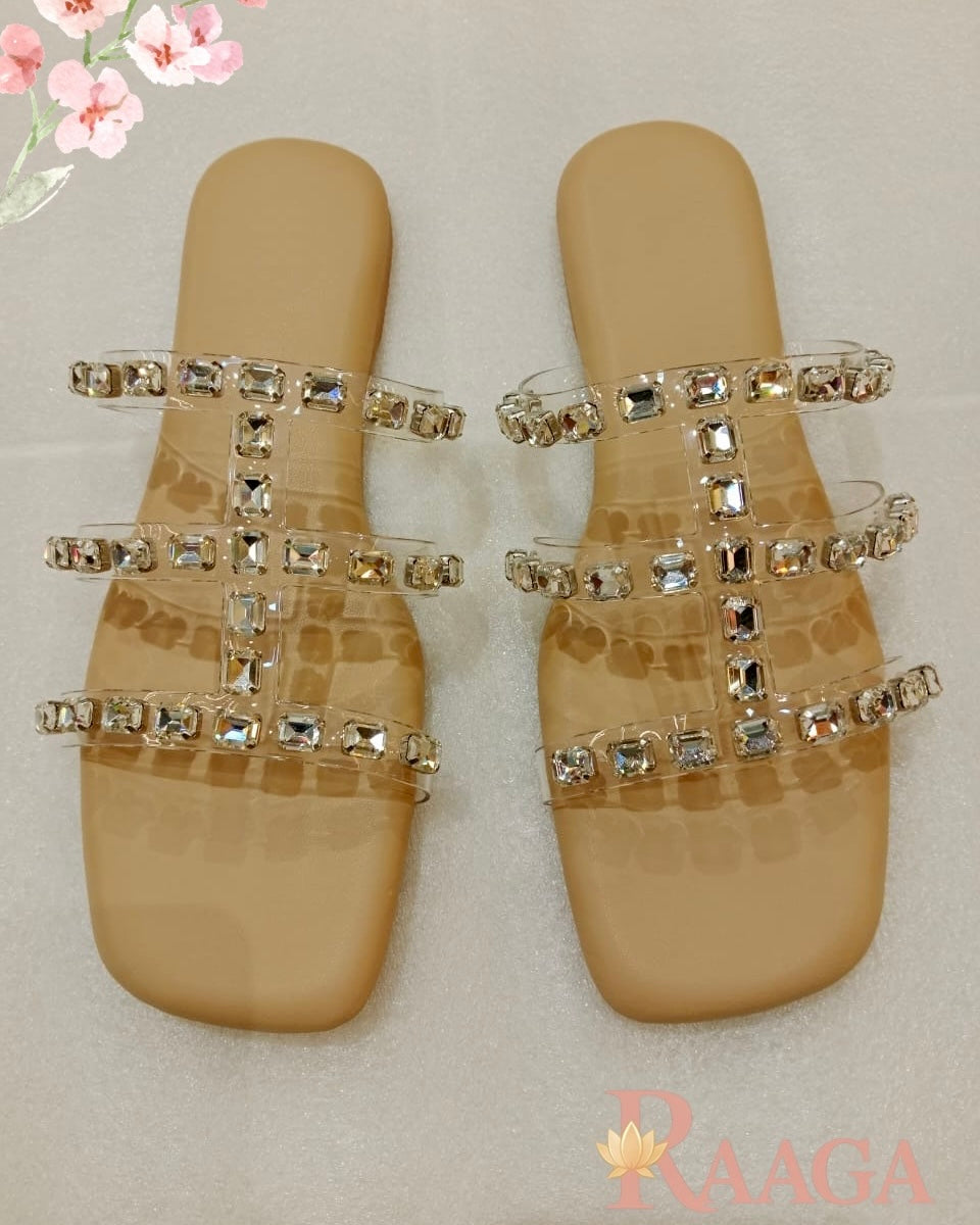 Crystal charm sandals