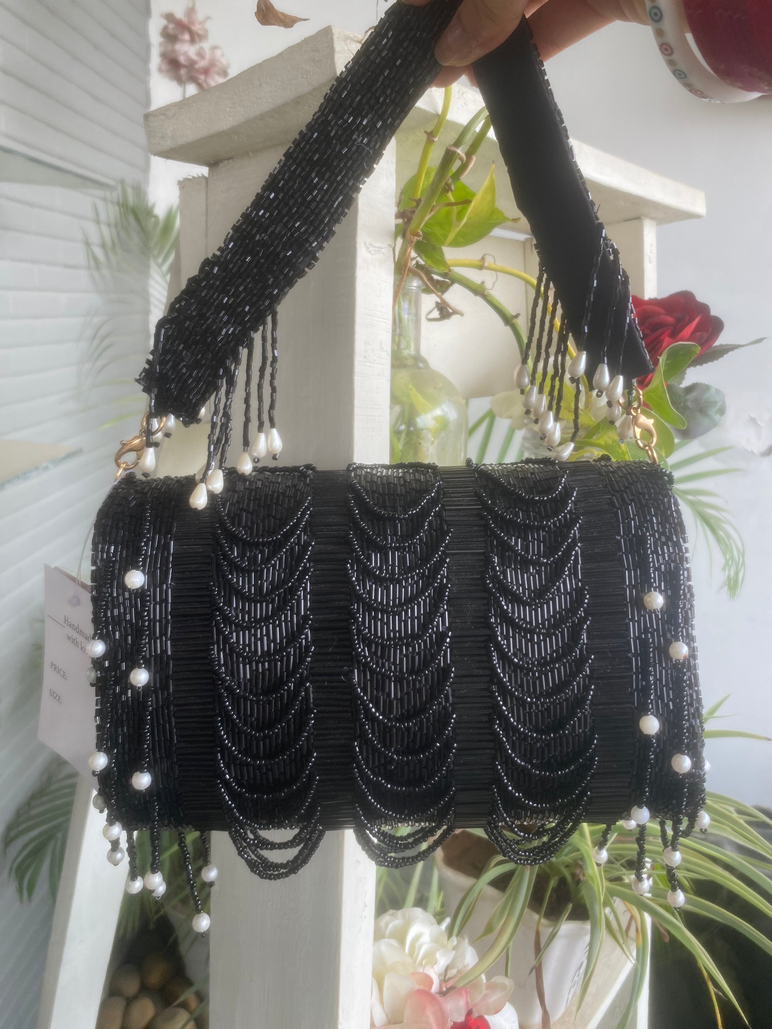 Black beaded bag