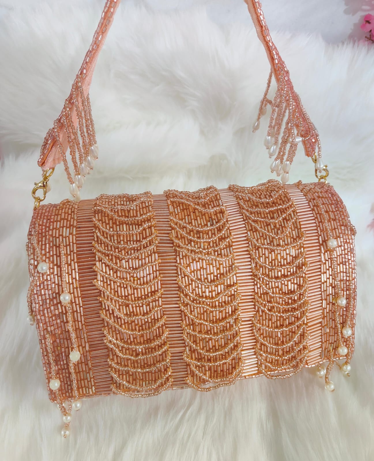 Rose Gold hanging bag