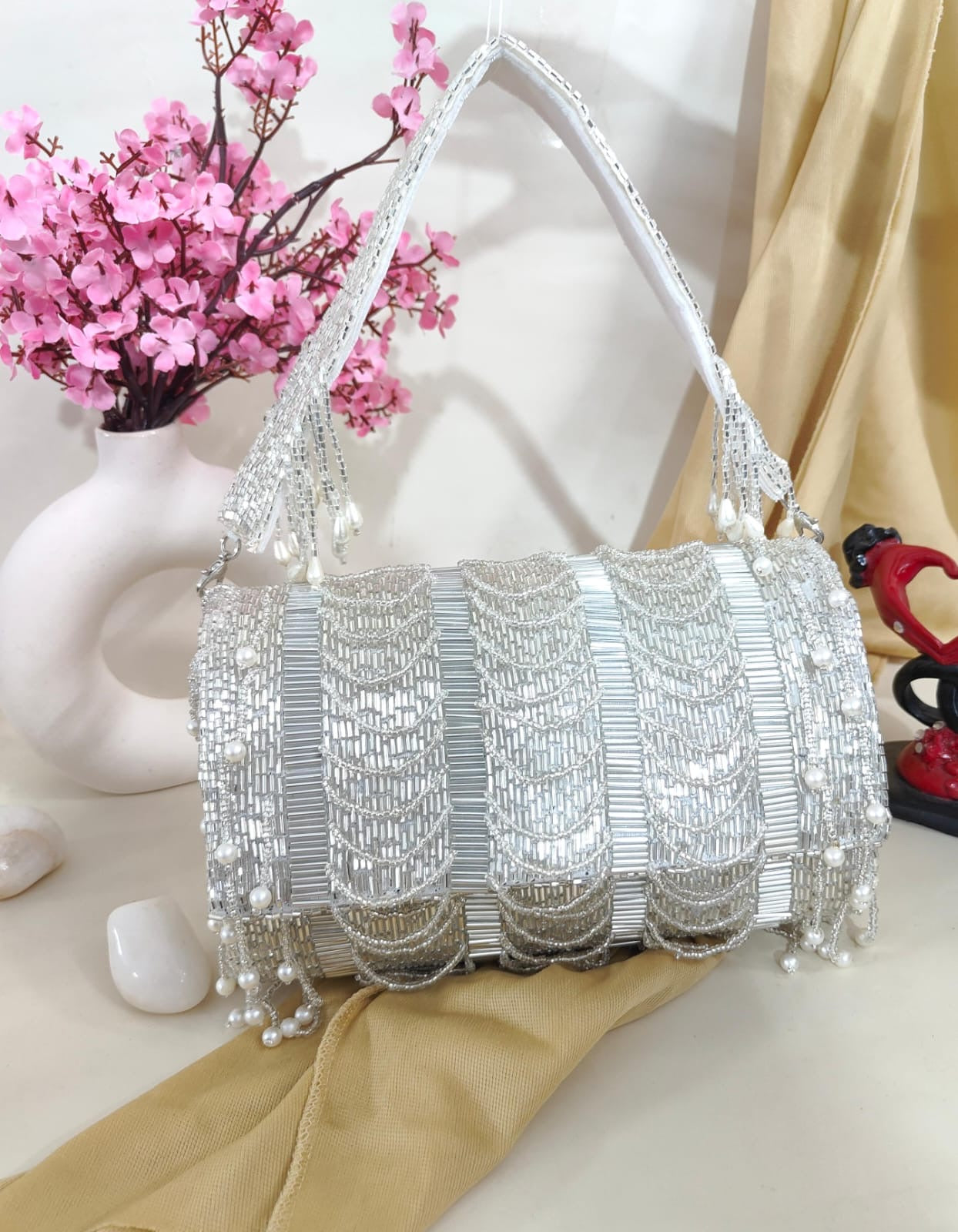 beaded flap bag