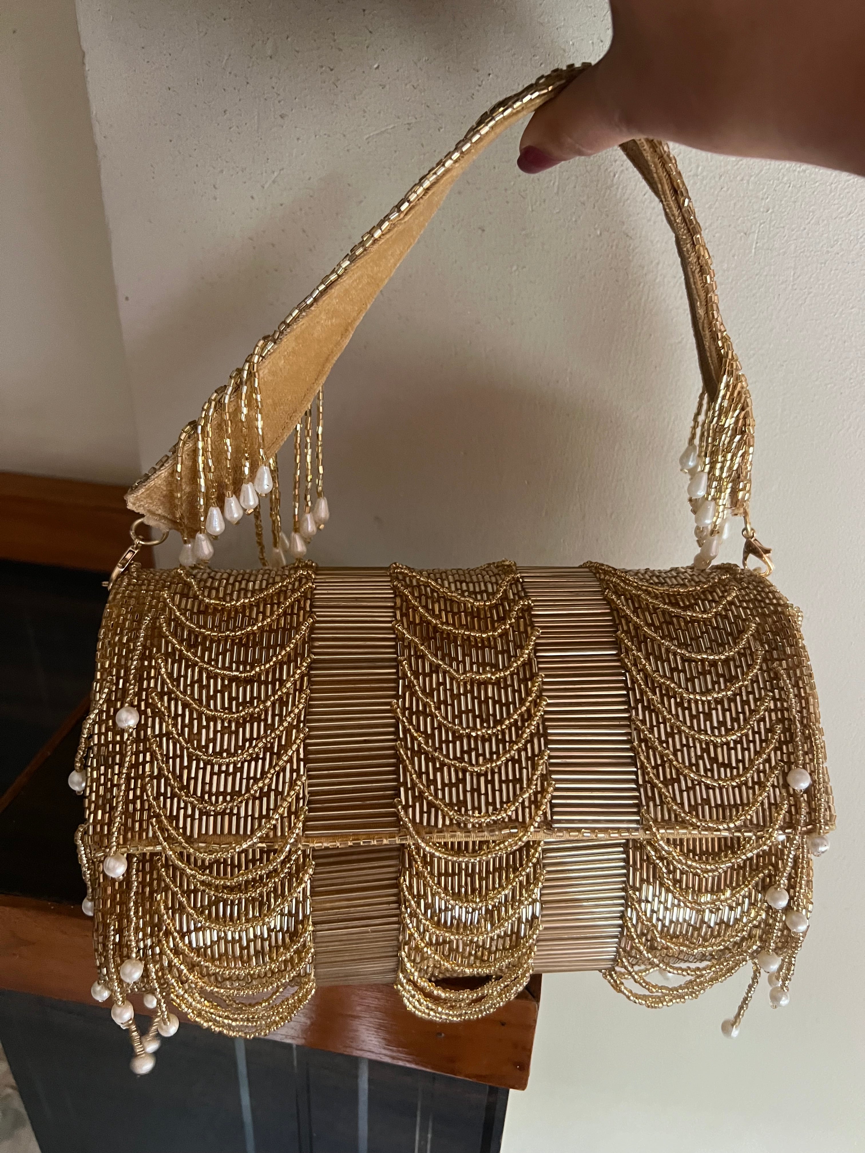 Gold flap bag