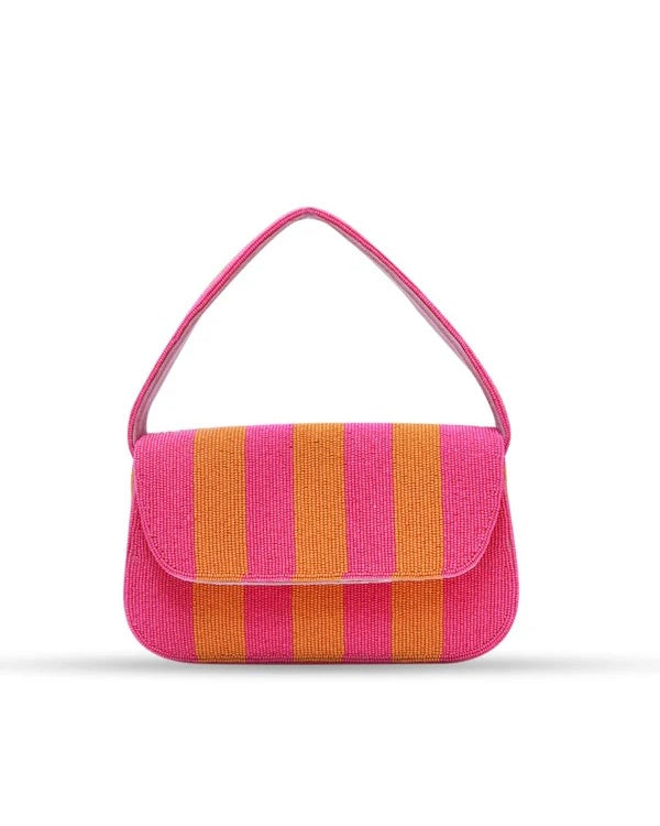 Striped shoulder bag