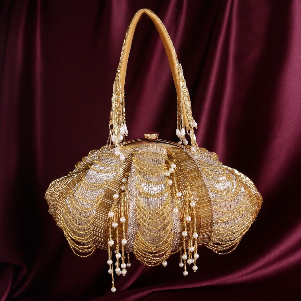 Beaded hanging bag