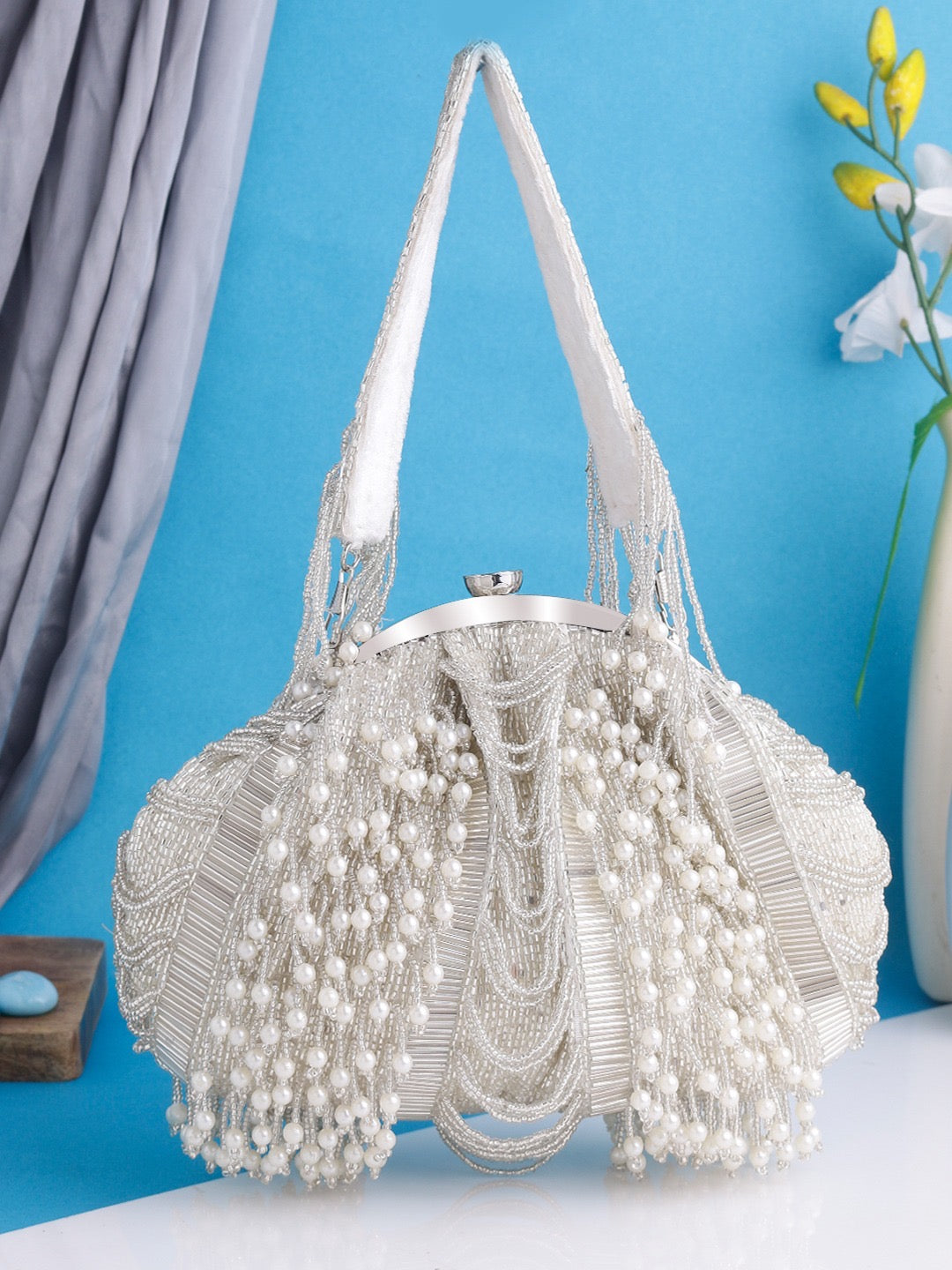 Beaded hanging bag