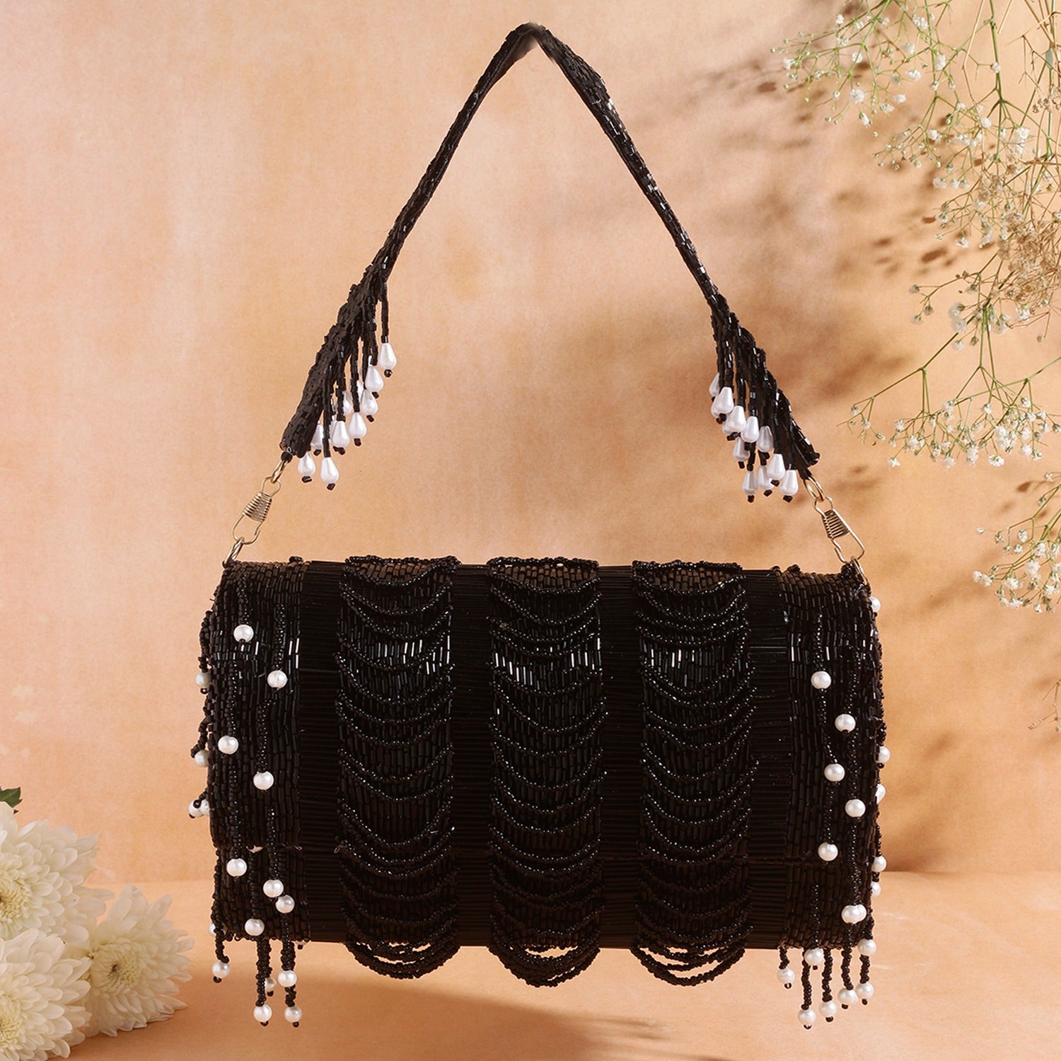 Black beaded bag