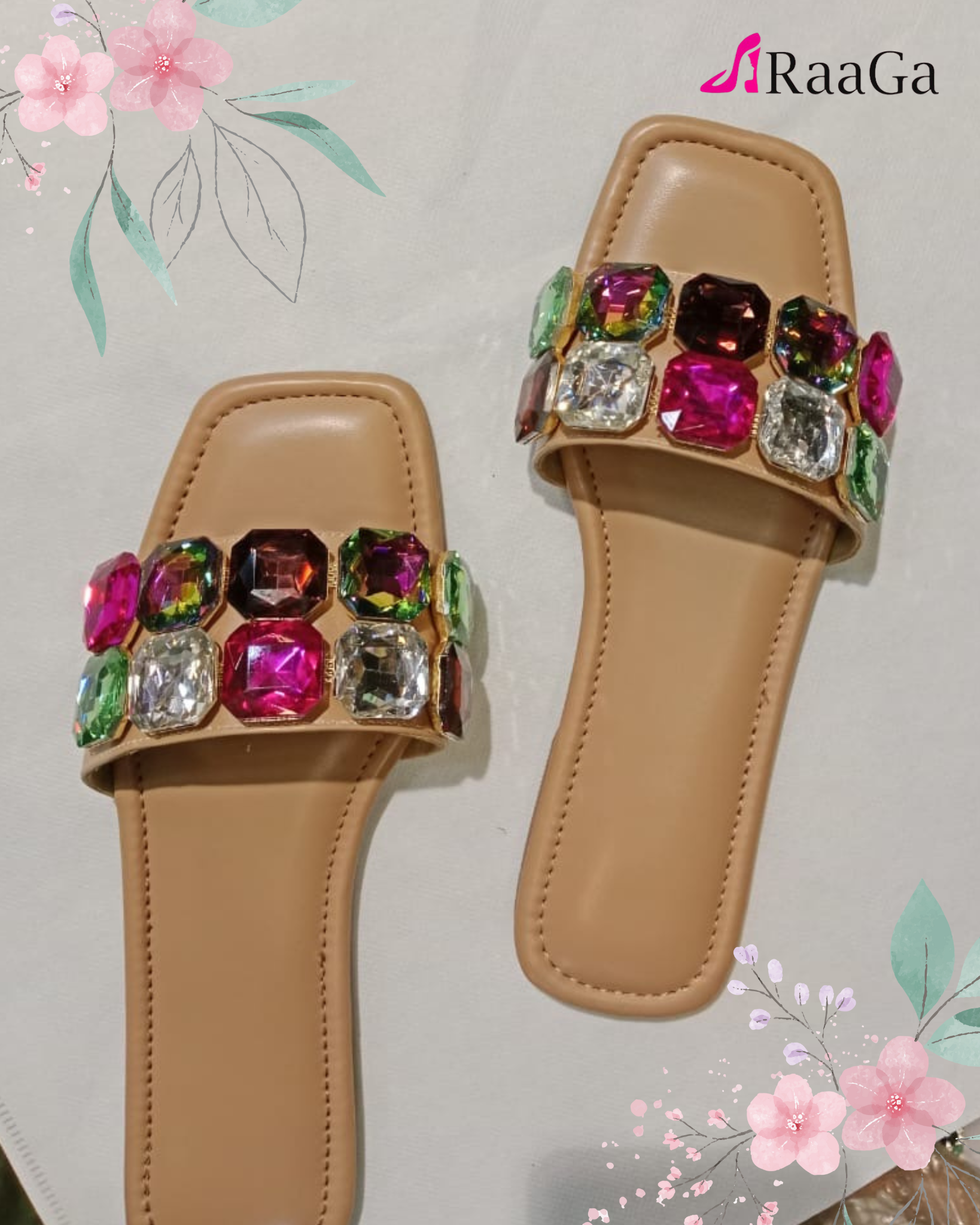 Crystal Stone Sandals