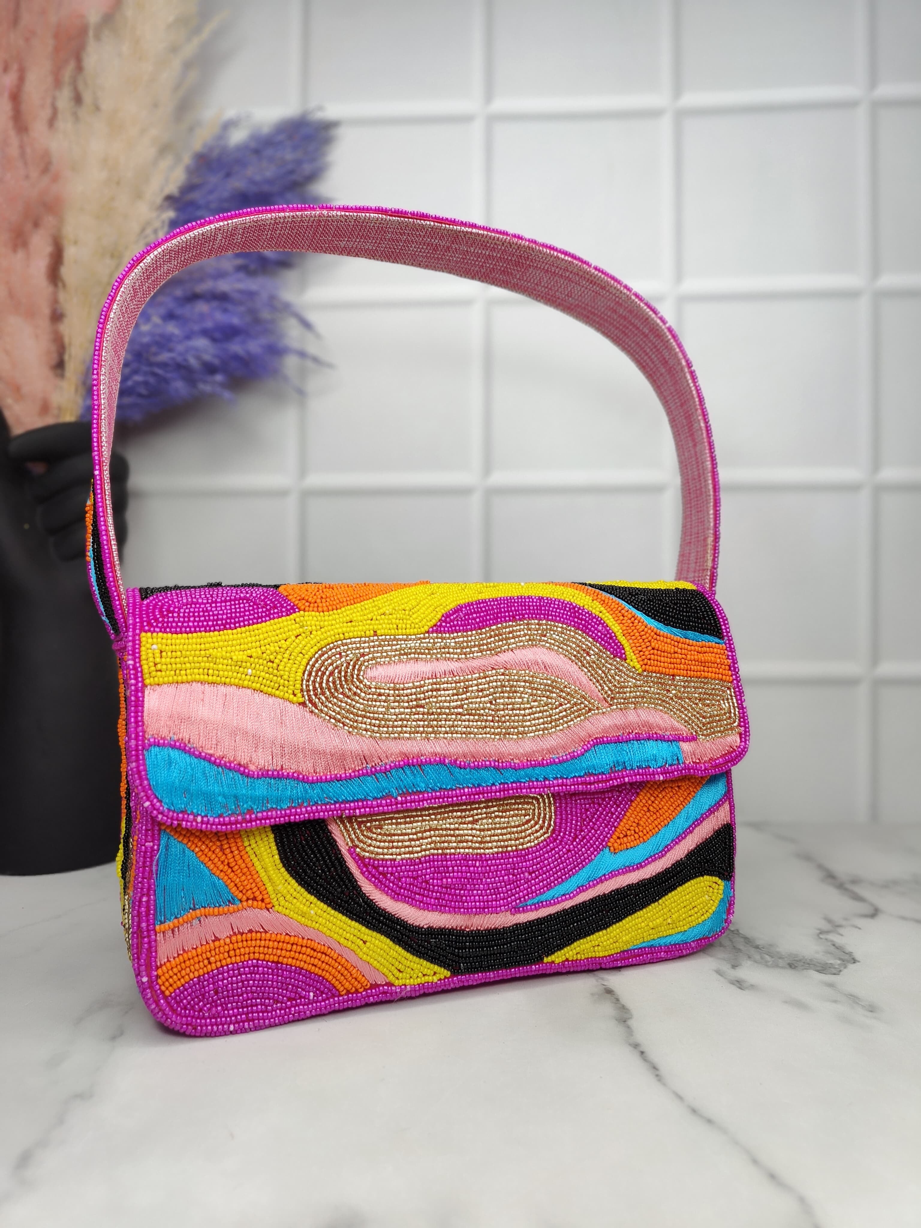 Multi color shoulder bag